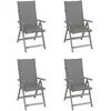 Image de vidaXL Chaises inclinables de jardin lot de 4 et coussins Bois acacia