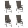 Image de vidaXL Chaises inclinables de jardin lot de 4 et coussins Bois acacia