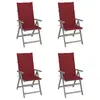 Image de vidaXL Chaises inclinables de jardin lot de 4 et coussins Bois acacia