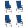 Image de vidaXL Chaises inclinables de jardin lot de 4 et coussins Bois acacia