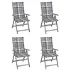 Image de vidaXL Chaises inclinables de jardin lot de 4 et coussins Bois acacia