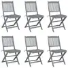 Image de vidaXL Chaises pliables d'extérieur lot de 6 et coussins Bois d'acacia