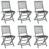 Image de vidaXL Chaises pliables d'extérieur lot de 6 et coussins Bois d'acacia
