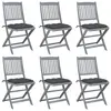 Image de vidaXL Chaises pliables d'extérieur lot de 6 et coussins Bois d'acacia