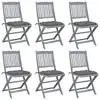 Image de vidaXL Chaises pliables d'extérieur lot de 6 et coussins Bois d'acacia