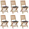 Image de vidaXL Chaises pliables de jardin lot de 6 avec coussins Bois d'acacia