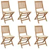 Image de vidaXL Chaises pliables de jardin lot de 6 avec coussins Bois d'acacia