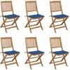 Image de vidaXL Chaises pliables de jardin lot de 6 avec coussins Bois d'acacia