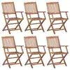 Image de vidaXL Chaises pliables de jardin 6 pcs Bois d'acacia solide