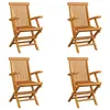 Image de vidaXL Chaises pliables de jardin lot de 4 Bois de teck solide
