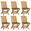 Image de vidaXL Chaises de jardin et coussins anthracite lot de 6 Bois de teck