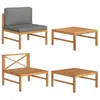Image de vidaXL Salon de jardin 2 pcs avec coussins gris foncé Bois de teck