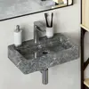 Image de vidaXL Lavabo mural gris 38x24x6,5 cm marbre
