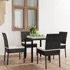 Image de vidaXL Ensemble à manger de jardin 5 pcs Résine tressée Noir