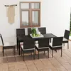 Image de vidaXL Ensemble à manger de jardin 9 pcs Résine tressée Noir