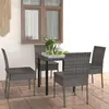 Image de vidaXL Ensemble à manger de jardin 5 pcs Résine tressée Gris