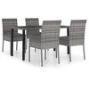 Image de vidaXL Ensemble de salle à manger de jardin 5 pcs Résine tressée Gris