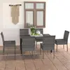 Image de vidaXL Ensemble à manger de jardin 7 pcs Résine tressée Gris