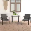 Image de vidaXL Ensemble à manger de jardin 3 pcs Résine tressée Gris