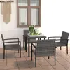 Image de vidaXL Ensemble à manger de jardin 5 pcs Résine tressée Gris