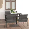 Image de vidaXL Ensemble à manger de jardin 5 pcs Résine tressée Gris
