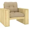 Image de vidaXL Chaise de jardin avec coussins beige Bois de pin imprégné