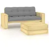 Image de vidaXL Salon de jardin 2 pcs avec coussins bois de pin imprégné