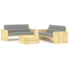 Image de vidaXL Salon de jardin 3 pcs avec coussins bois de pin imprégné