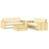 Image de vidaXL Salon de jardin 3 pcs avec coussins bois de pin imprégné