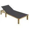 Image de vidaXL Chaise longue avec coussin anthracite Bois de pin imprégné
