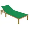 Image de vidaXL Chaise longue avec coussin vert Bois de pin imprégné