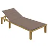 Image de vidaXL Chaise longue avec coussin taupe Bois de pin imprégné