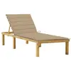 Image de vidaXL Chaise longue avec coussin beige Bois de pin imprégné