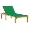 Image de vidaXL Chaise longue avec coussin vert Bois de pin imprégné