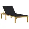 Image de vidaXL Chaise longue avec coussin noir Bois de pin imprégné