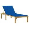 Image de vidaXL Chaise longue avec coussin bleu royal Bois de pin imprégné