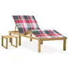 Image de vidaXL Chaise longue de jardin avec table et coussin Pin imprégné