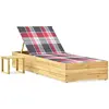 Image de vidaXL Chaise longue de jardin avec table et coussin Pin imprégné