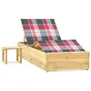 Image de vidaXL Chaise longue de jardin avec table et coussin Pin imprégné