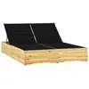 Image de vidaXL Chaise longue double et coussins noir bois de pin imprégné