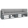 Image de vidaXL Canapé palette 2 places avec coussins Pin imprégné de gris