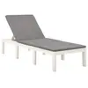 Image de vidaXL Chaise longue avec coussin Plastique Blanc