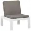 Image de vidaXL Chaise de salon de jardin avec coussin Plastique Blanc