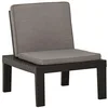 Image de vidaXL Chaise de salon de jardin avec coussin Plastique Gris