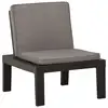 Image de vidaXL Chaise de salon de jardin avec coussin Plastique Gris