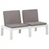 Image de vidaXL Banc de salon de jardin avec coussin Plastique Blanc
