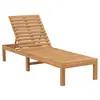 Image de vidaXL Chaise longue bois de teck solide