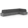 Image de vidaXL Salon de jardin 5 pcs avec coussins Gris Résine tressée