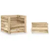 Image de vidaXL Salon de jardin palette 2 pcs Bois de pin imprégné