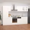Image de vidaXL Ensemble de 8 meubles de cuisine "Lyon" en bois d'ingénierie blanc